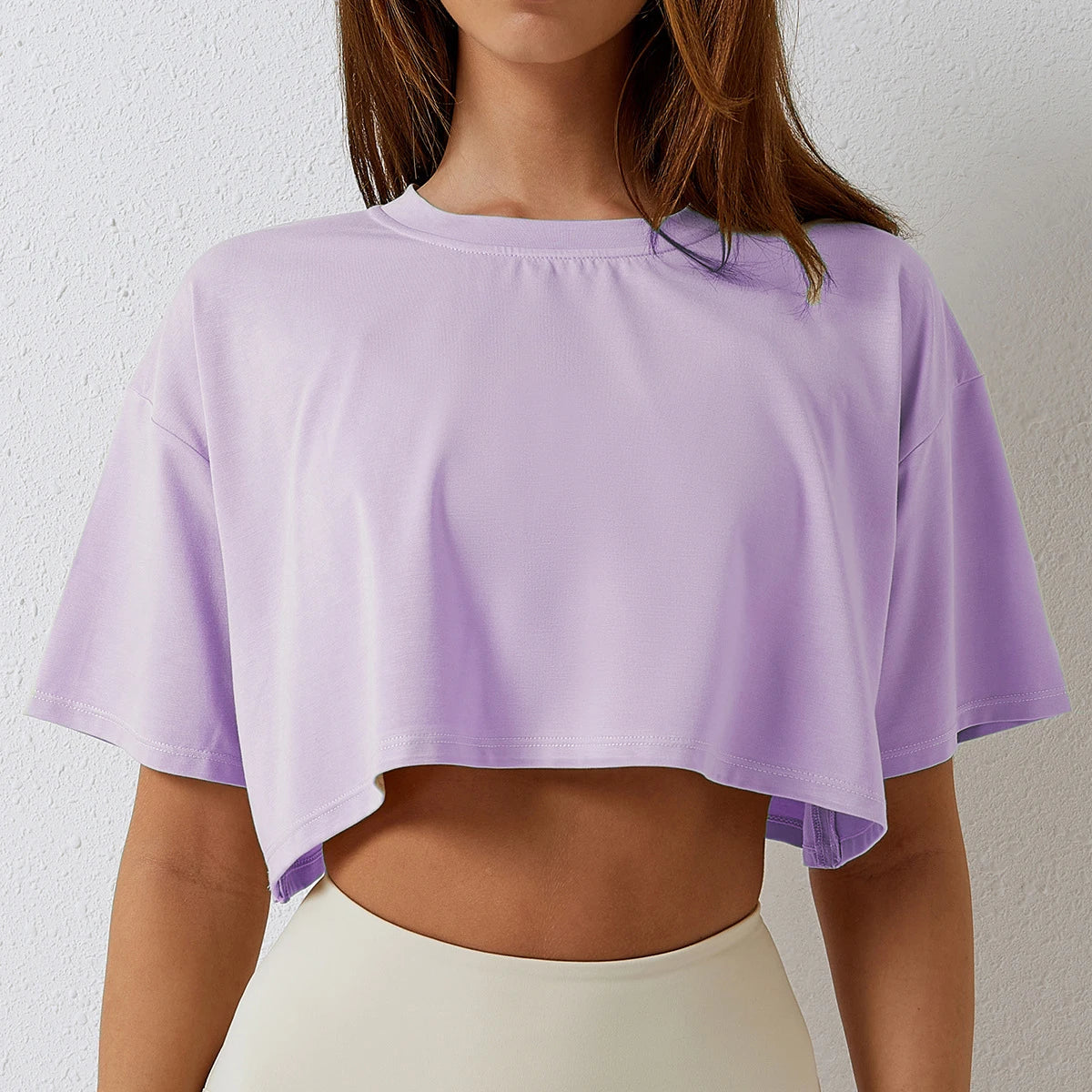 Women's Cotton Short-Sleeve Crop Top – Yoga, Dance, Running & Workout Shirt