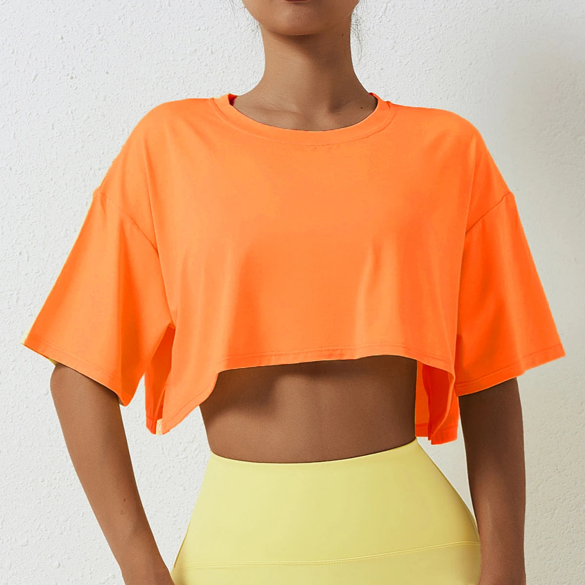 Women's Cotton Short-Sleeve Crop Top – Yoga, Dance, Running & Workout Shirt