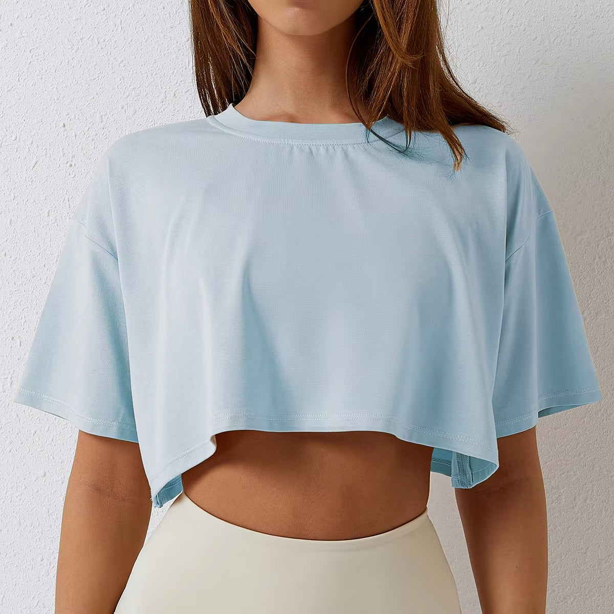 Women's Cotton Short-Sleeve Crop Top – Yoga, Dance, Running & Workout Shirt
